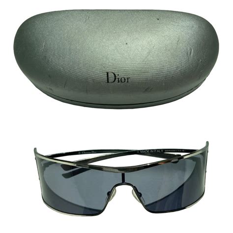 occhiali dior ragga 2 kj3 115|2000s DIOR RAGGA 2 wraparound shield sunglasses grey metal .